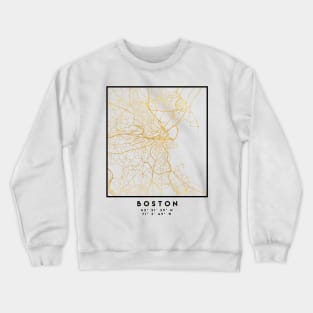 BOSTON MASSACHUSETTS CITY STREET MAP ART Crewneck Sweatshirt